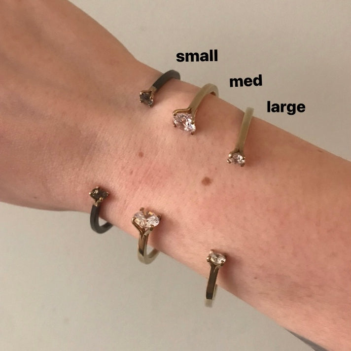 CUSTOM - Open Cuff with Gemstone of Your Choice