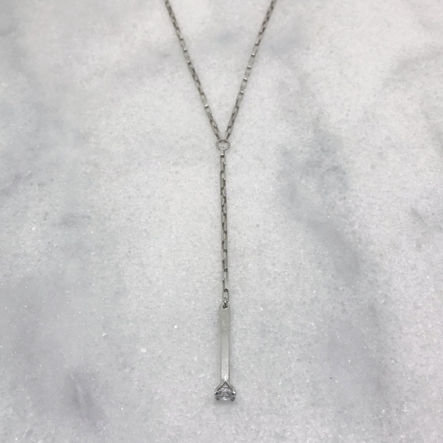 XL Cubic Zirconia Lariat Necklace