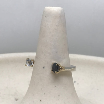 Sapphire and Aquamarine Open Band Ring